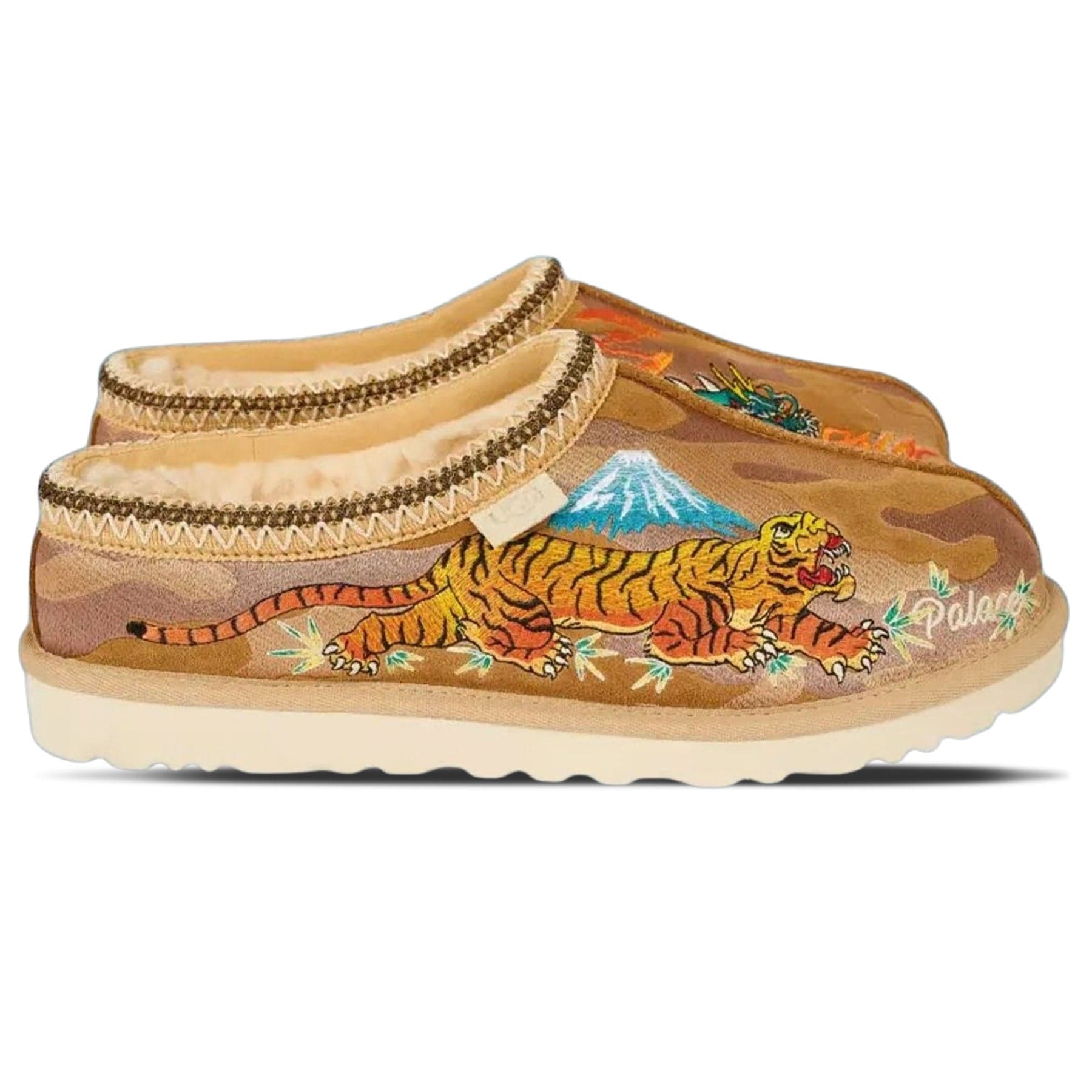 Palace x UGG Tasman Slipper 'Chestnut Camo' — UK 1 — Side View