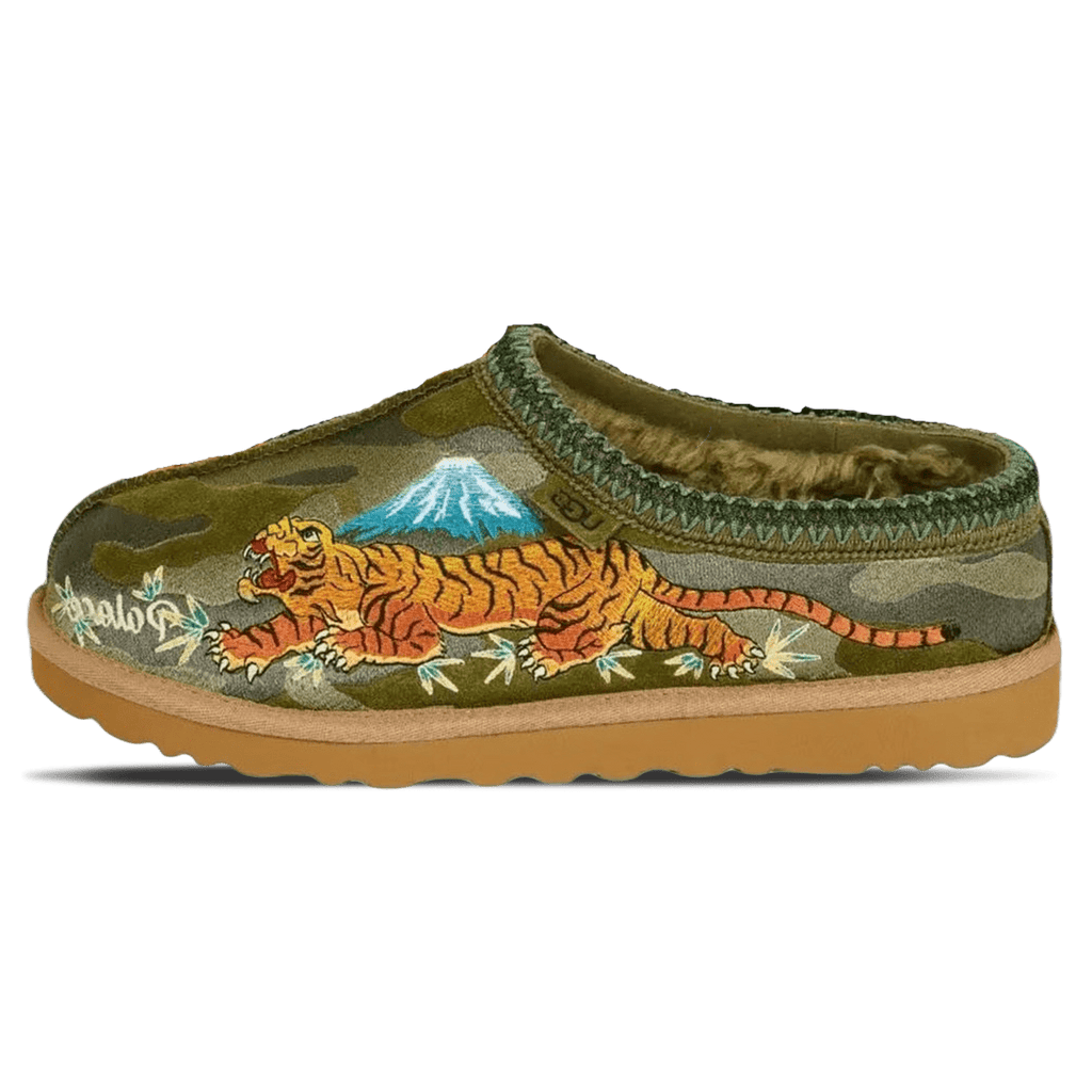 Palace x UGG Tasman Slipper 'Burnt Olive Camo' — UK 1 — Front View