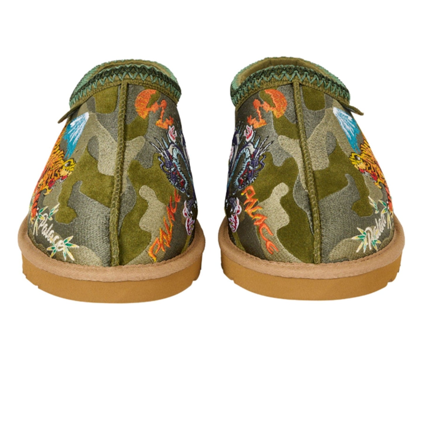 Palace x UGG Tasman Slipper 'Burnt Olive Camo' — UK 1 — Back View