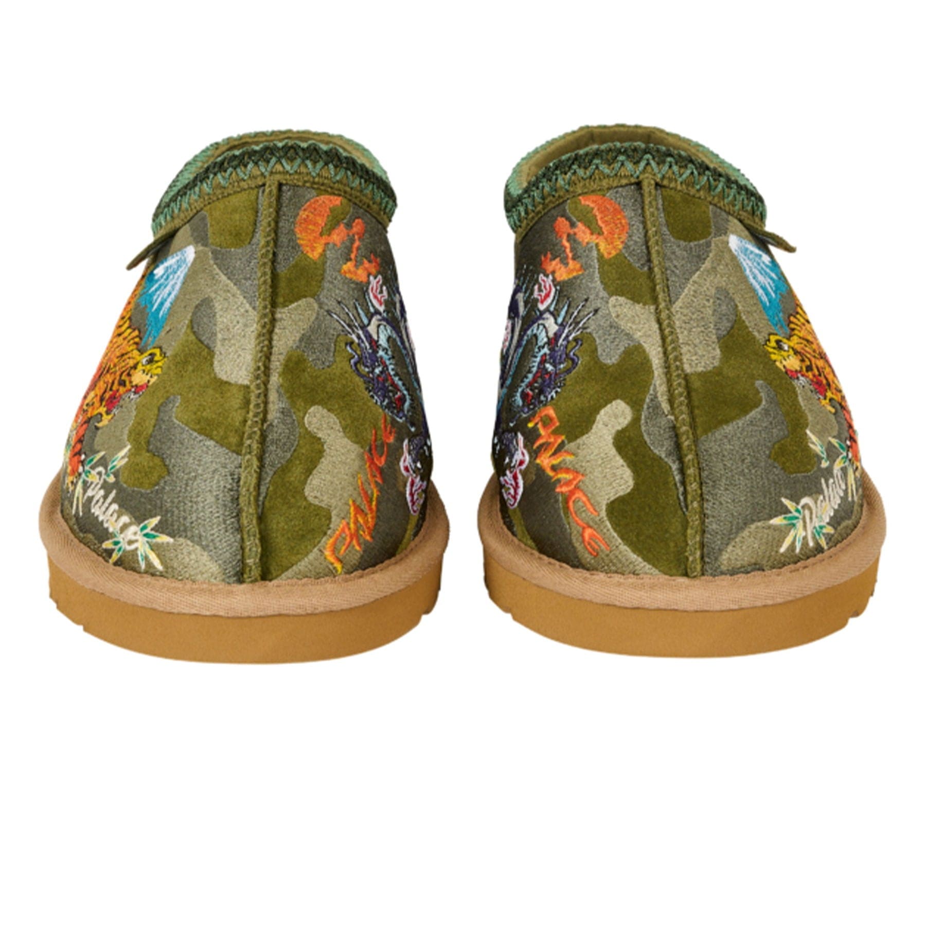Palace x UGG Tasman Slipper 'Burnt Olive Camo' — UK 1 — Back View