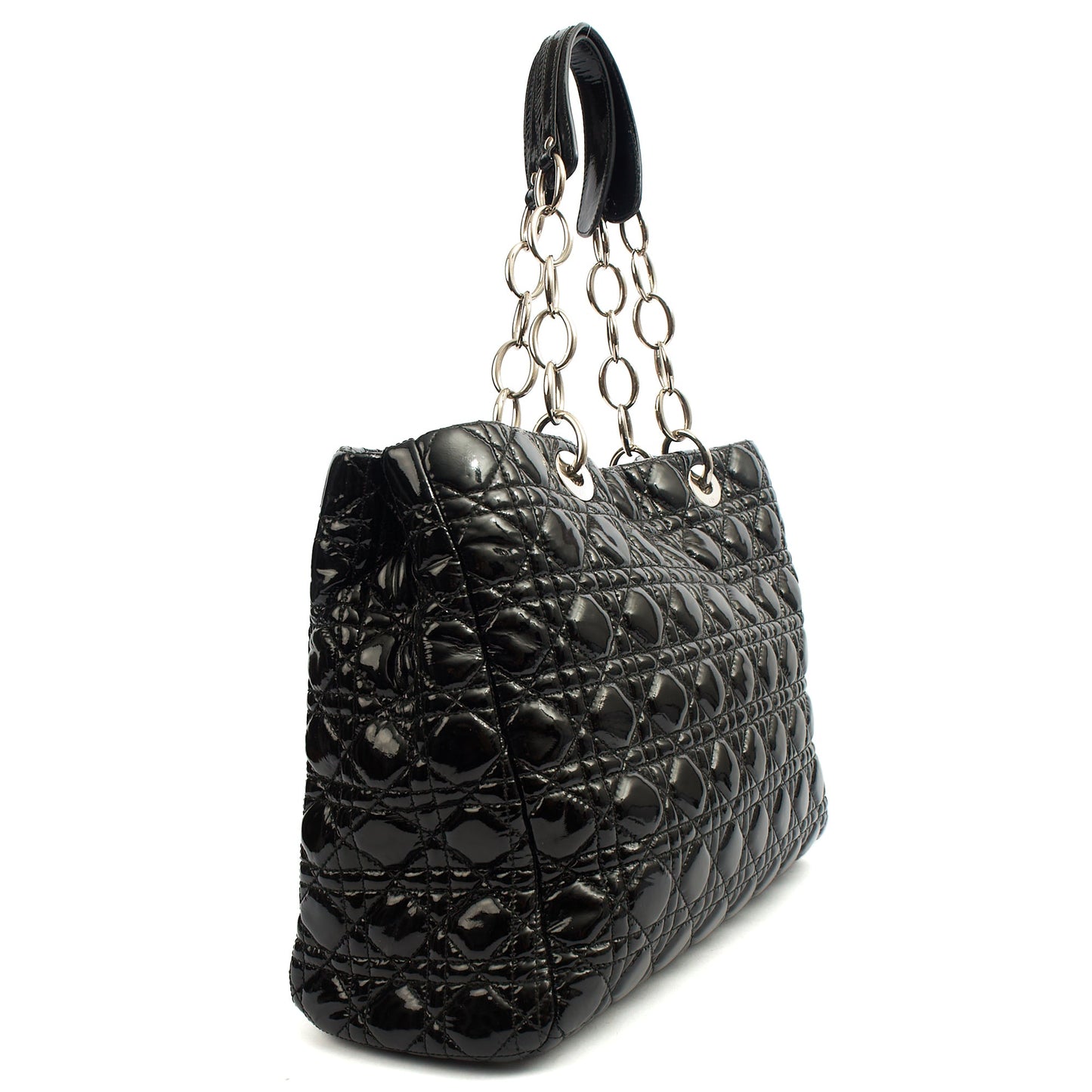 Christian Dior Tote Soft Cannage Shopper in Black, Patent Leather — Alternate View 8