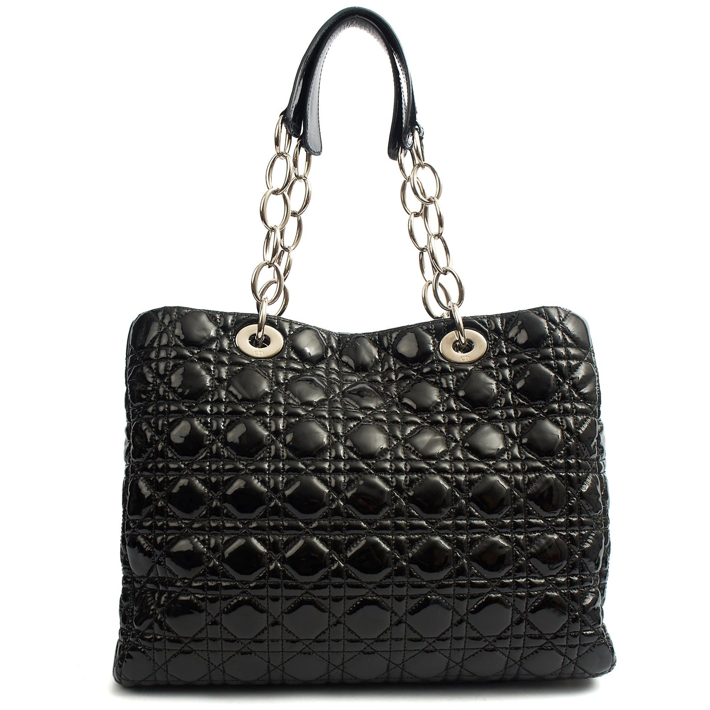 Christian Dior Tote Soft Cannage Shopper in Black, Patent Leather — Alternate View 9