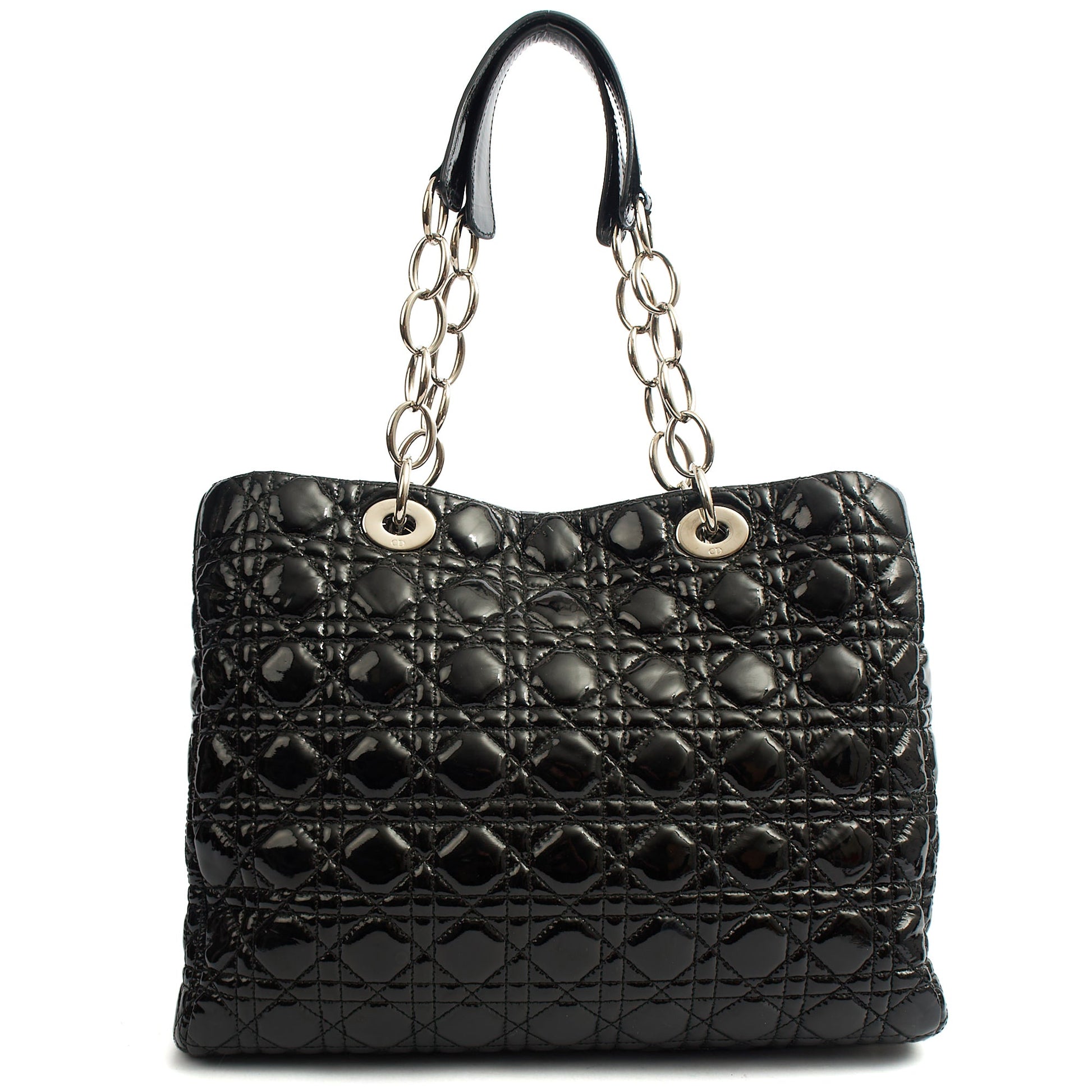Christian Dior Tote Soft Cannage Shopper in Black, Patent Leather — Alternate View 9