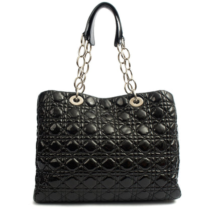 Christian Dior Tote Soft Cannage Shopper in Black, Patent Leather — Alternate View 9