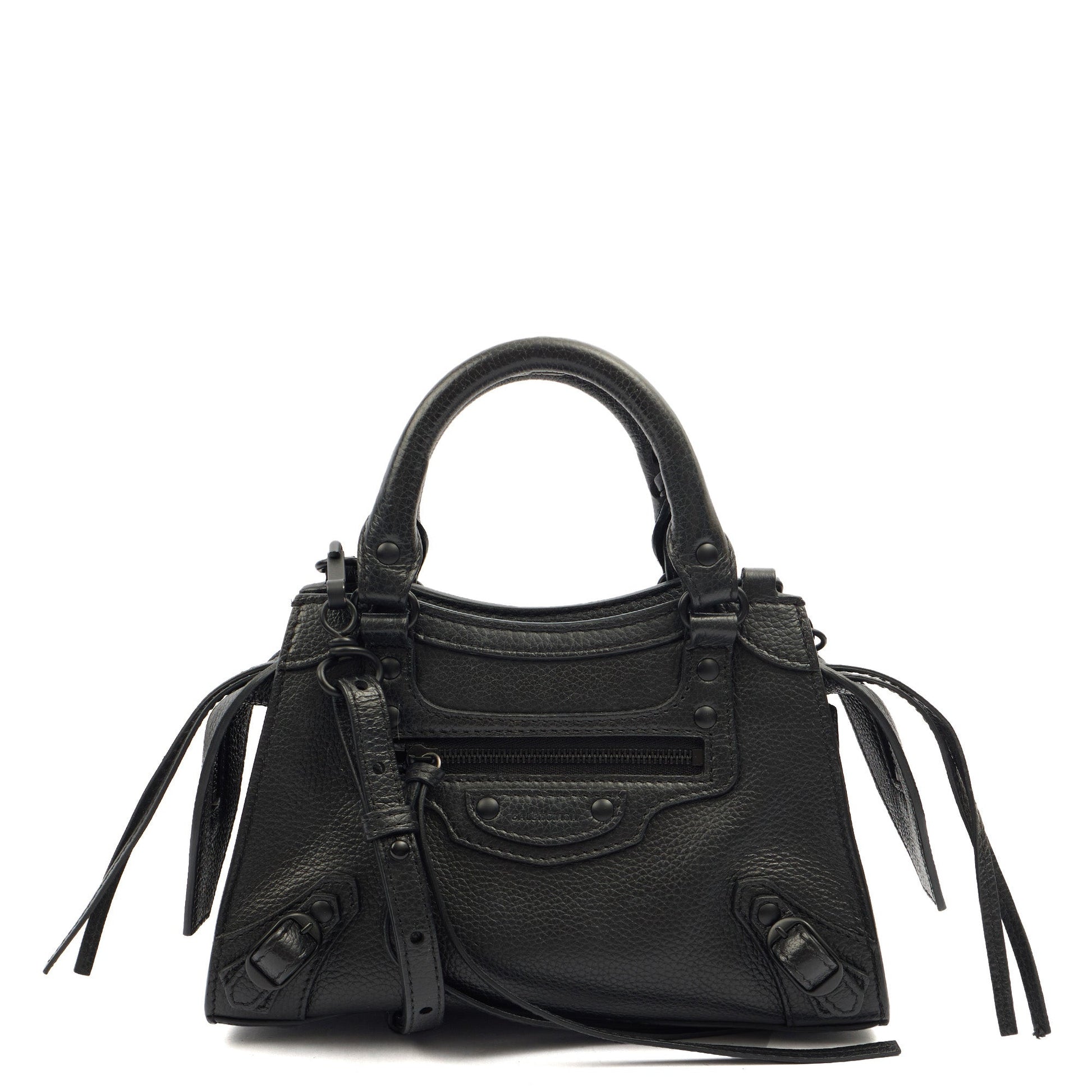 Balenciaga Cross Body Neo Classic- Nano in Black, Veau (Calfskin) — Front View