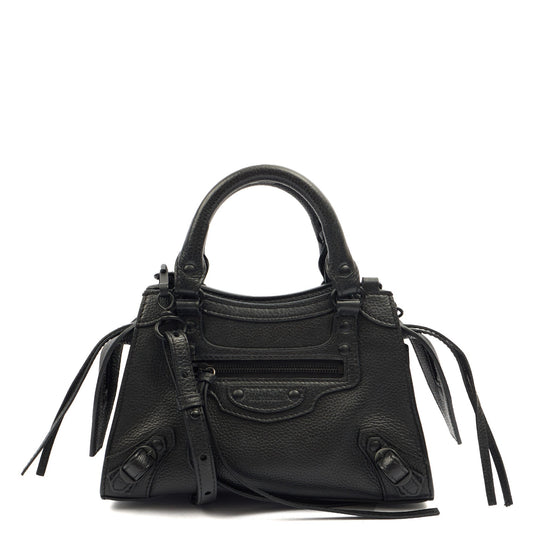 Balenciaga Cross Body Neo Classic- Nano in Black, Veau (Calfskin) — Front View