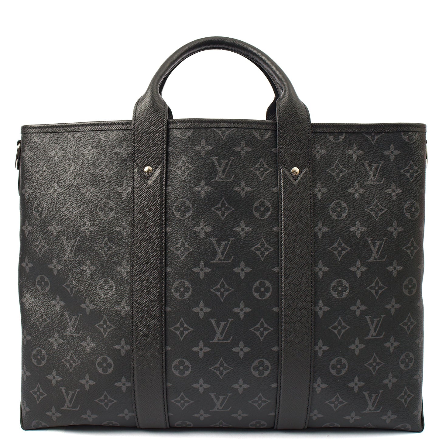 Louis Vuitton Tote Sac Plat 24H Tote in Monogram Eclipse, Canvas — Front View