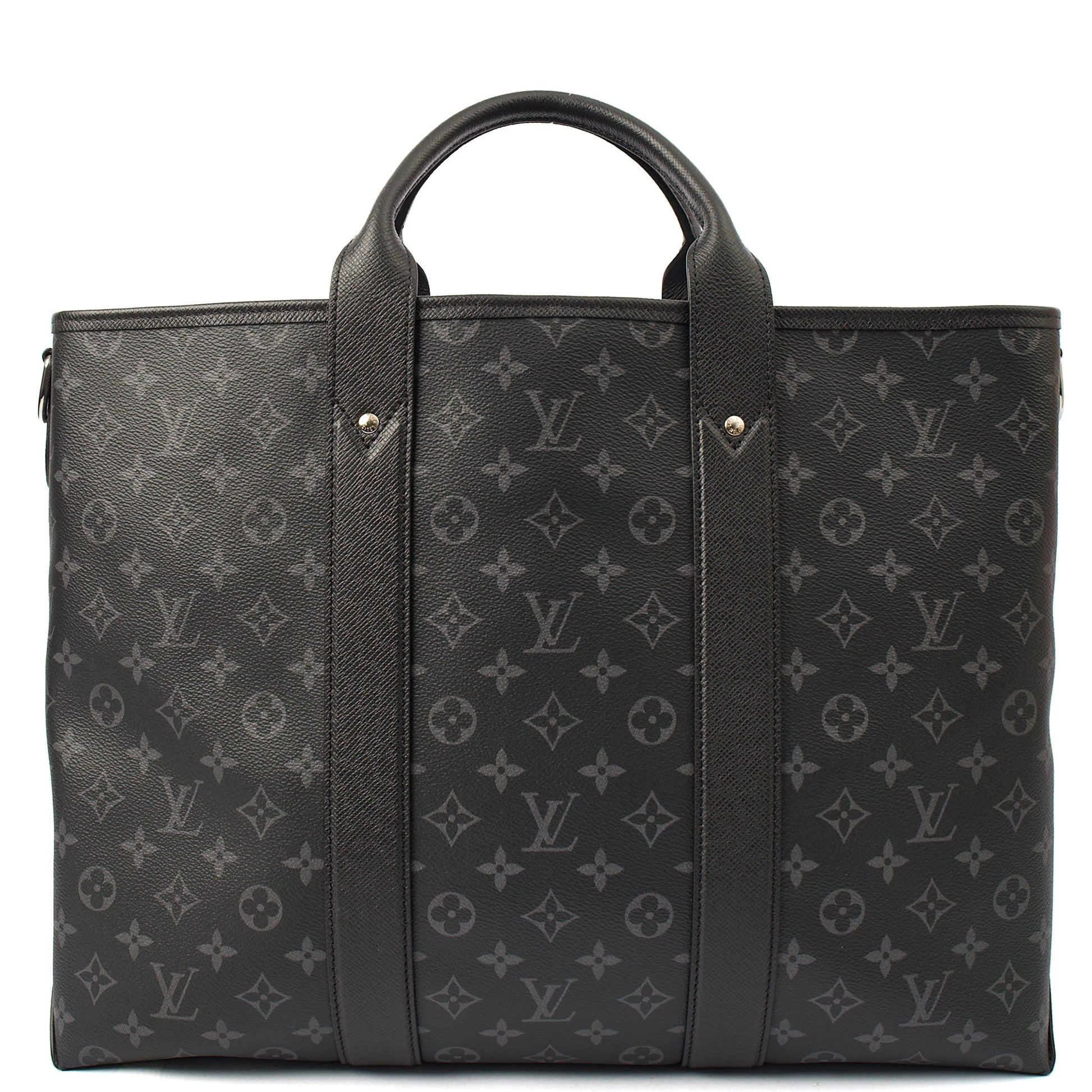 Louis Vuitton Tote Sac Plat 24H Tote in Monogram Eclipse, Canvas — Front View