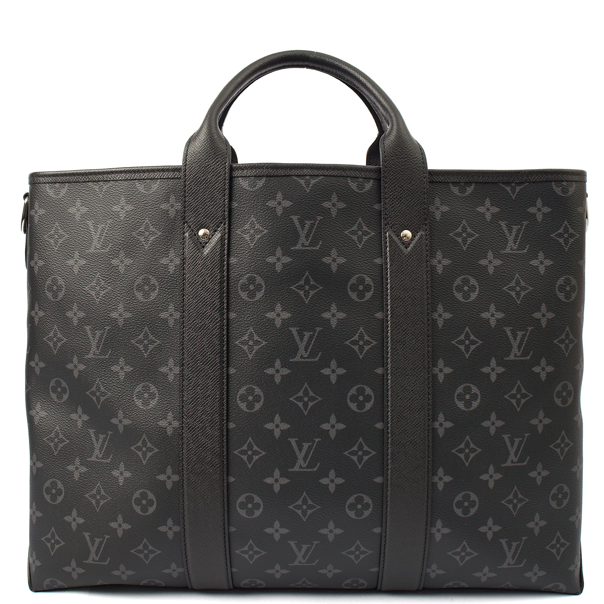 Louis Vuitton Tote Sac Plat 24H Tote in Monogram Eclipse, Canvas — Front View