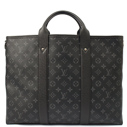 Louis Vuitton Tote Sac Plat 24H Tote in Monogram Eclipse, Canvas — Front View