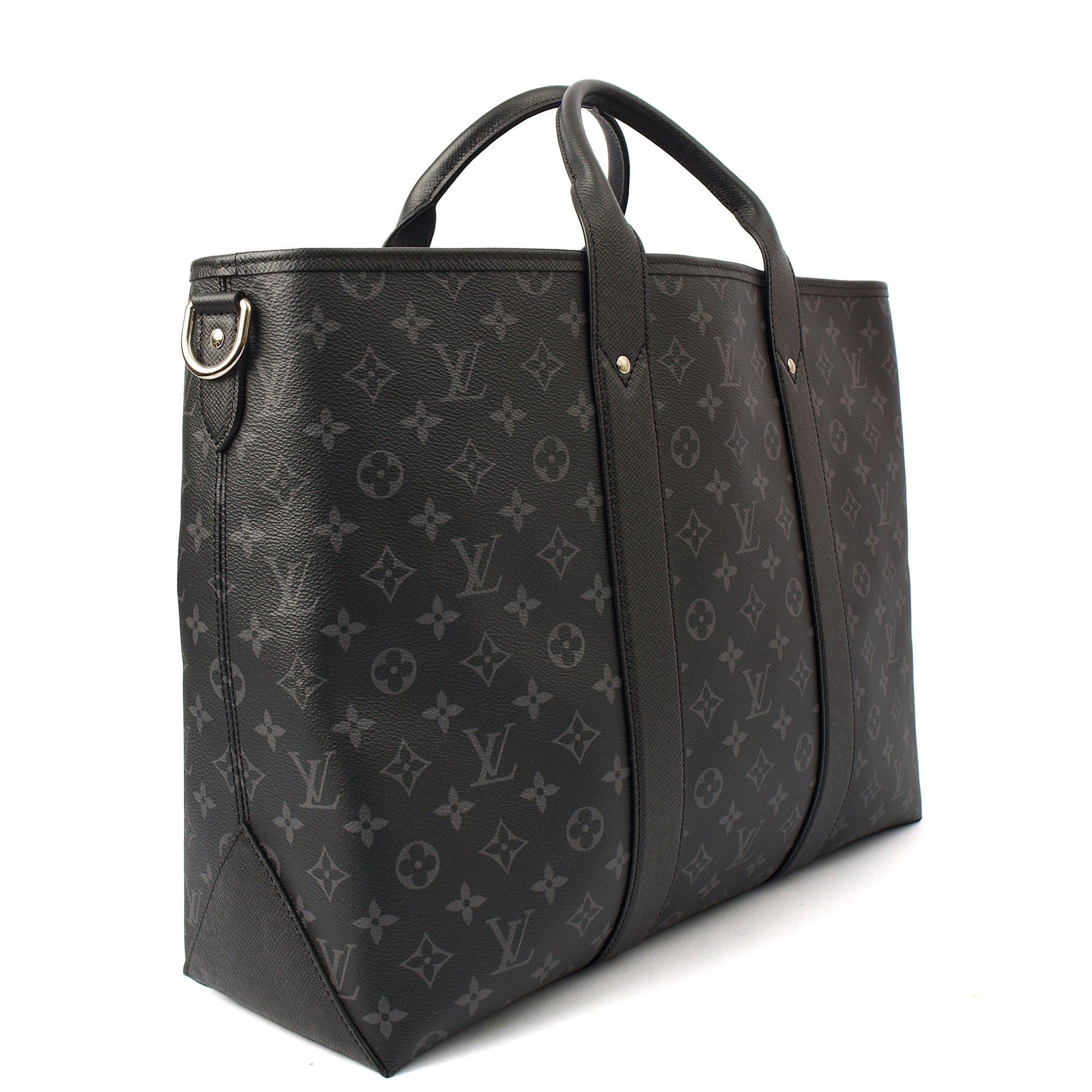 Louis Vuitton Tote Sac Plat 24H Tote in Monogram Eclipse, Canvas — Back View