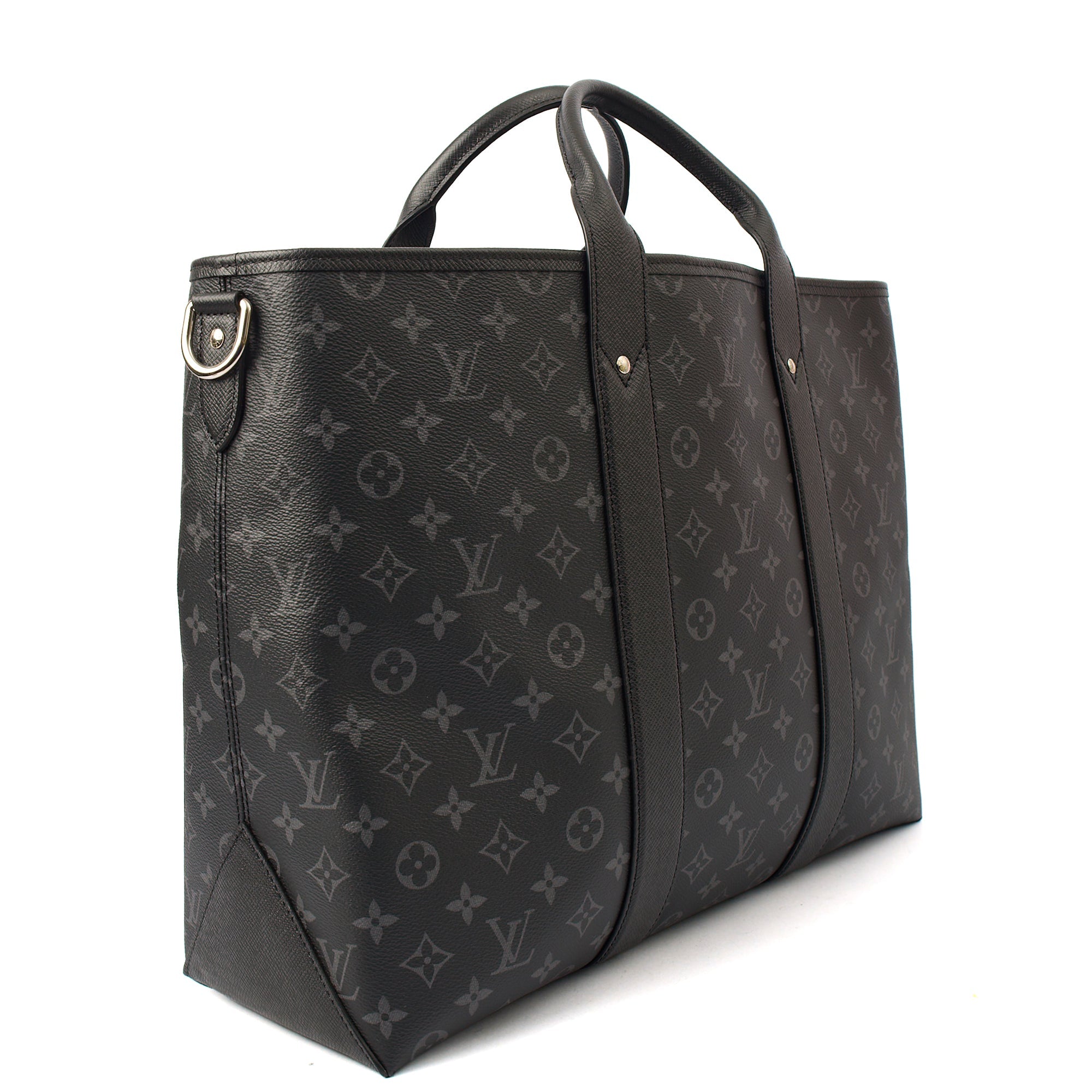 Louis Vuitton Tote Sac Plat 24H Tote in Monogram Eclipse, Canvas — Back View