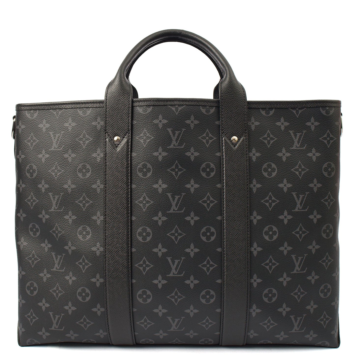 Louis Vuitton Tote Sac Plat 24H Tote in Monogram Eclipse, Canvas — Top View