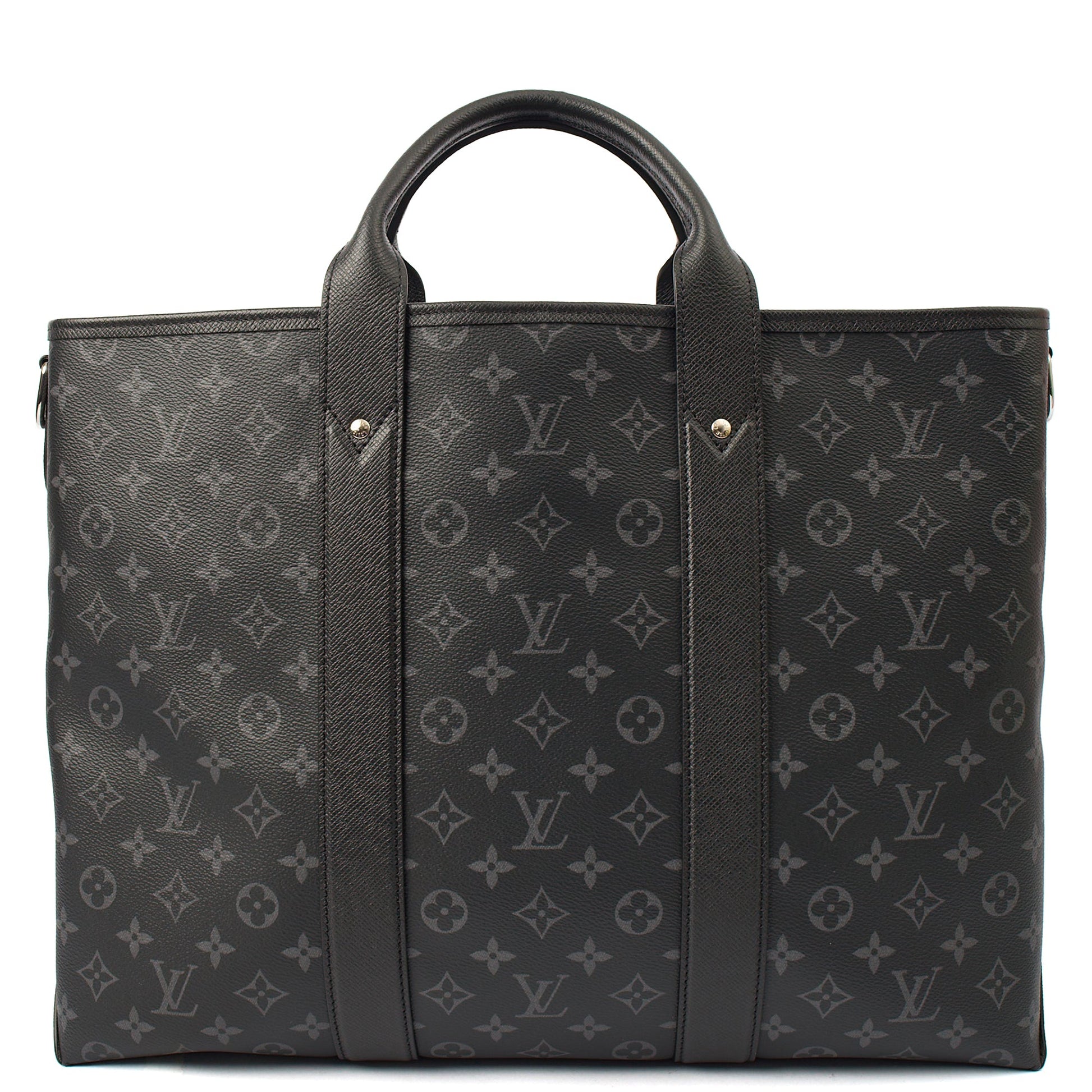 Louis Vuitton Tote Sac Plat 24H Tote in Monogram Eclipse, Canvas — Top View