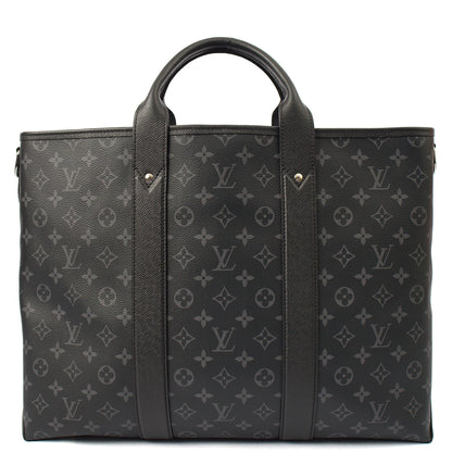 Louis Vuitton Tote Sac Plat 24H Tote in Monogram Eclipse, Canvas — Top View