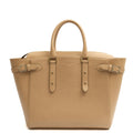 Aspinal of London Top Handle Marylebone Tote - Large in Neutral, Leather — Front View