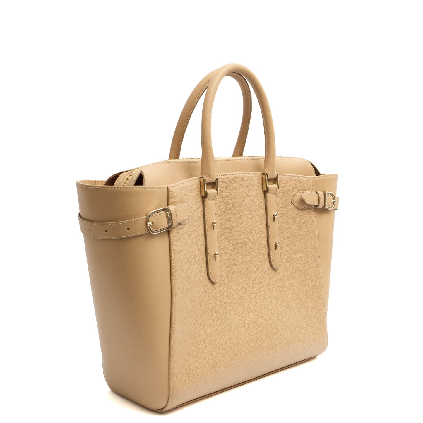 Aspinal of London Top Handle Marylebone Tote - Large in Neutral, Leather — Alternate View 8
