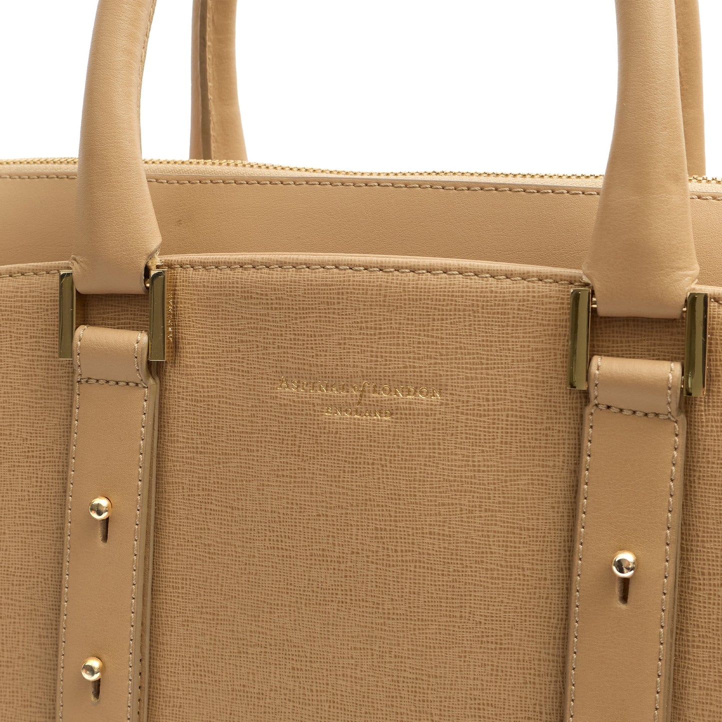Aspinal of London Top Handle Marylebone Tote - Large in Neutral, Leather — Alternate View 12