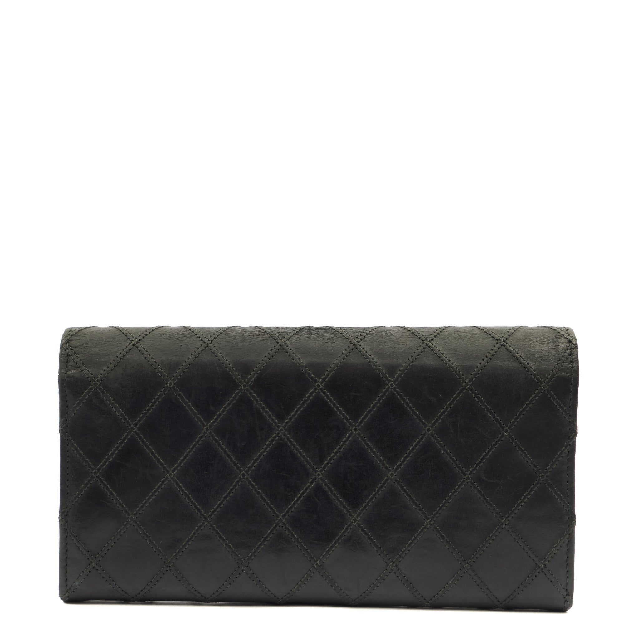 Chanel Wallet Continental Wallet in Black, Lambskin Leather — Back View