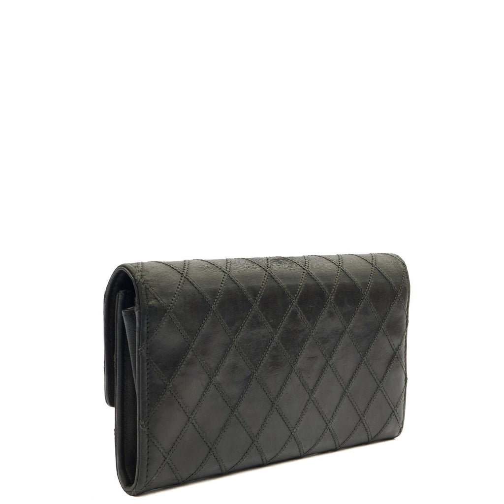 Chanel Wallet Continental Wallet in Black, Lambskin Leather — Side View