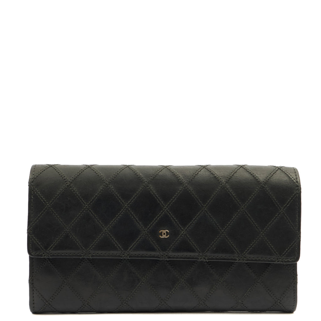 Chanel Wallet Continental Wallet in Black, Lambskin Leather — Front View