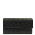 Chanel Wallet Continental Wallet in Black, Lambskin Leather — Front View