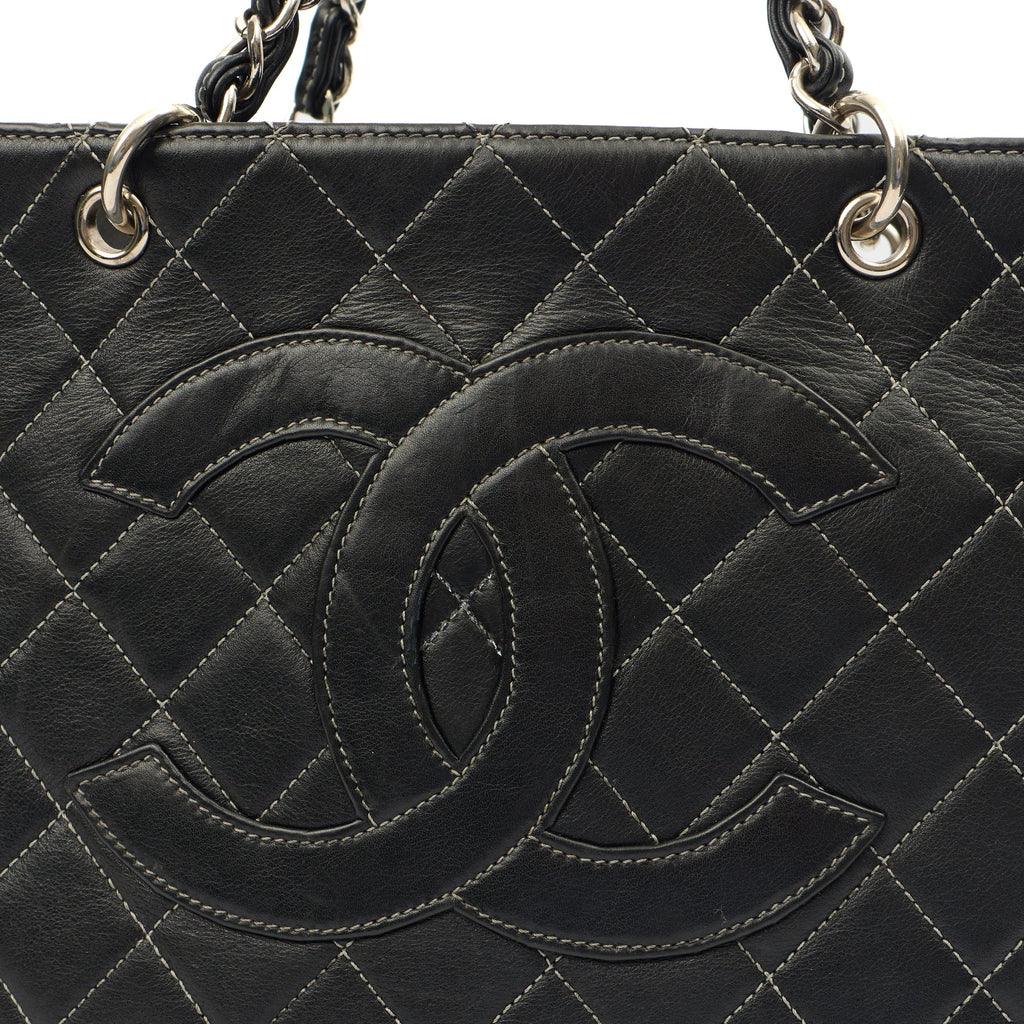 Chanel Tote Tote in Black, Leather — Side View