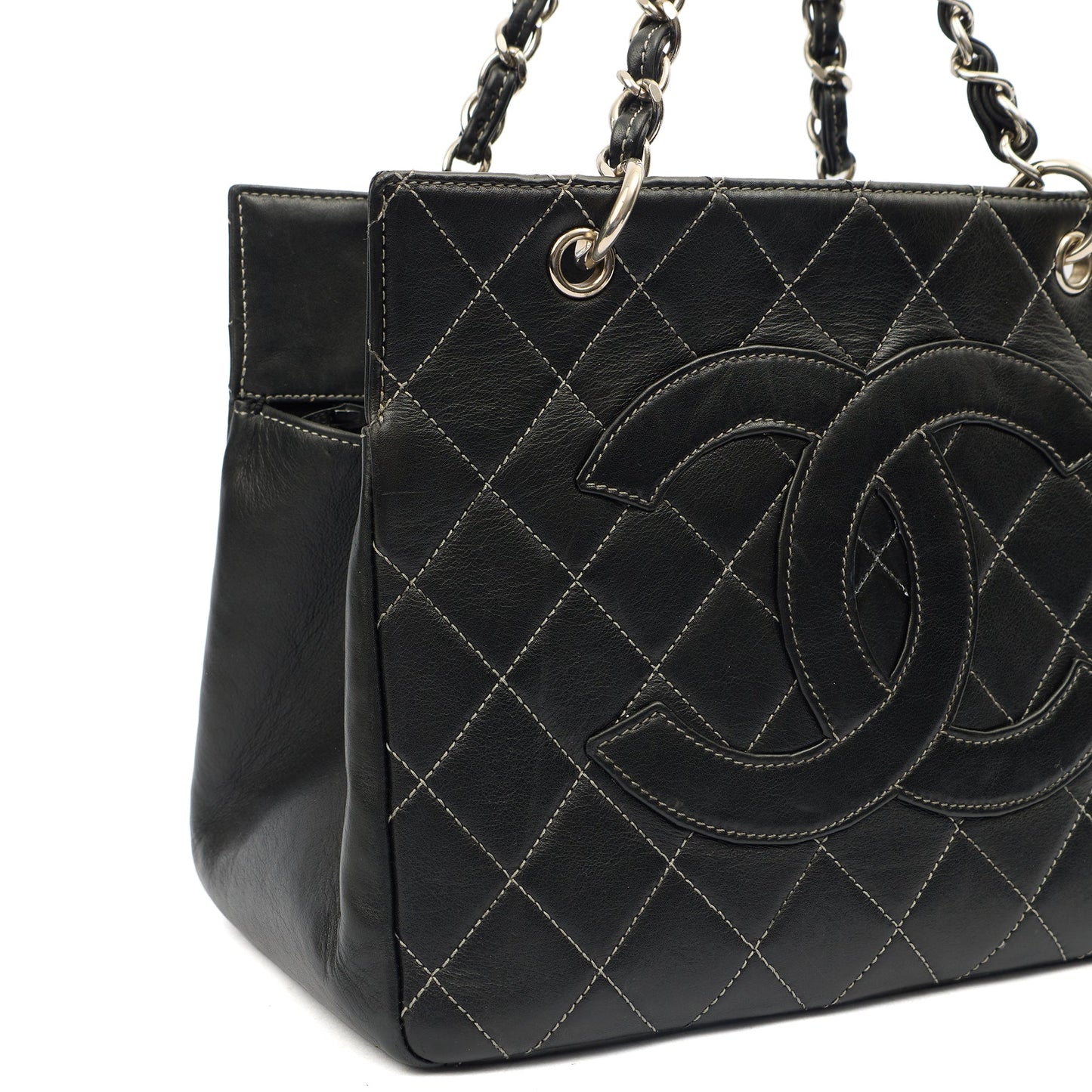 Chanel Tote Tote in Black, Leather — Lifestyle View