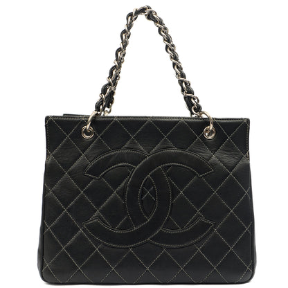 Chanel Tote Tote in Black, Leather — Front View