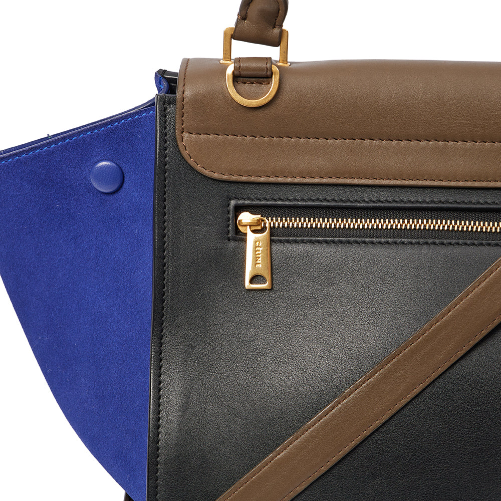 Celine Top Handle Trapeze - Small in Multi, Leather — Detail View