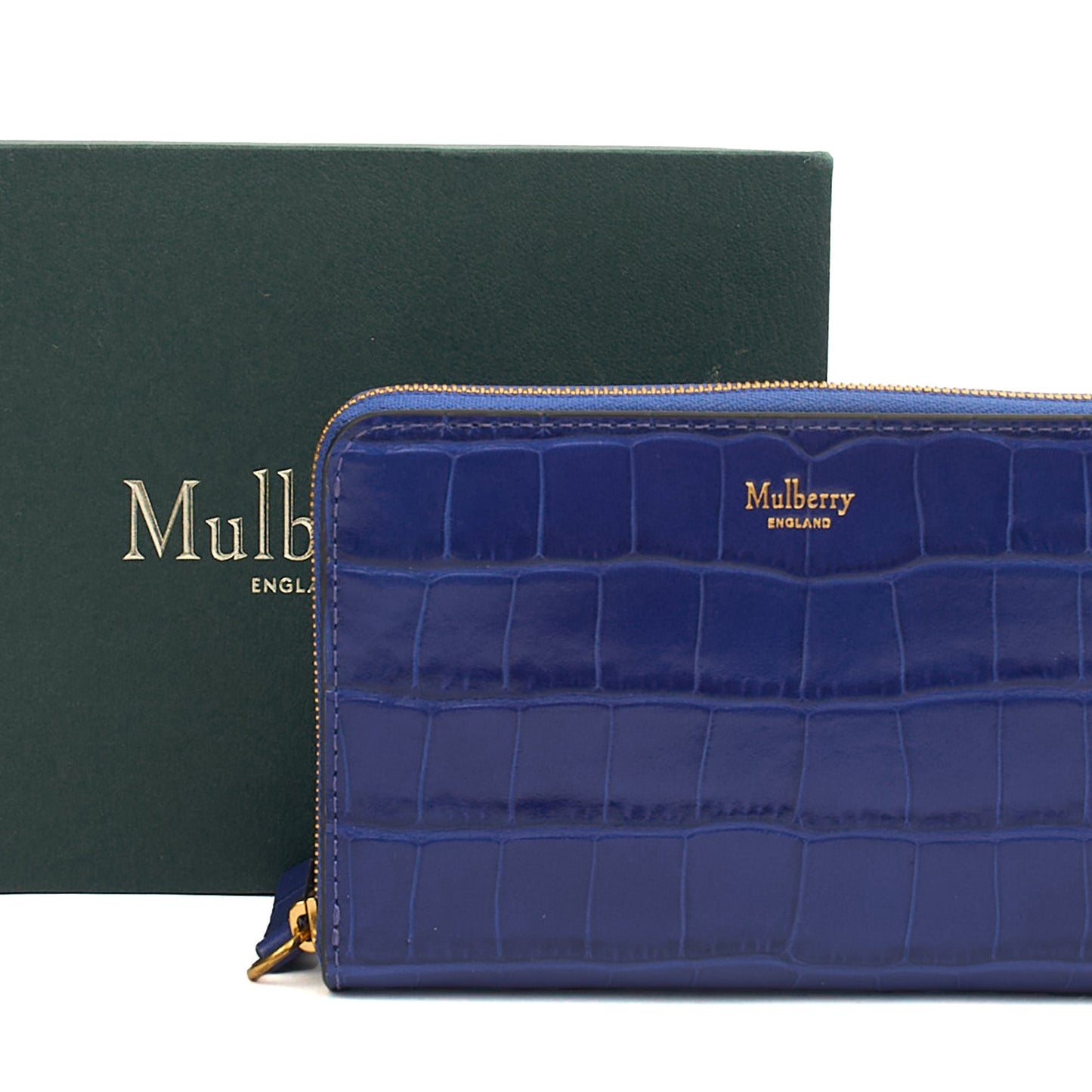 Mulberry Wallet Wallet in Blue, Exotic Effect Leather — Lifestyle View