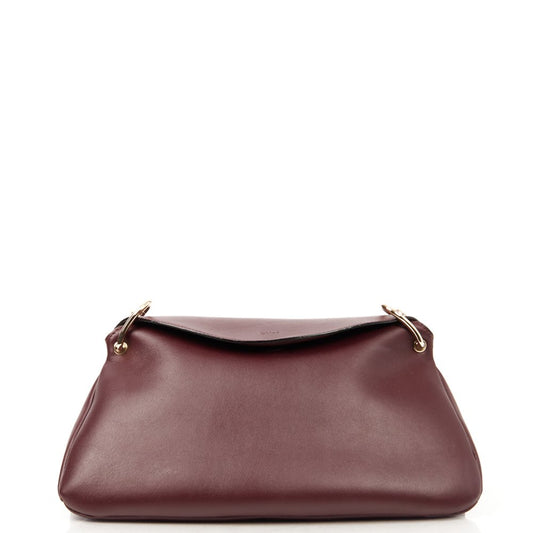 Chloe Shoulder Bag Juana Chain Bag in Plum Purple, Calfskin Leather — Front View