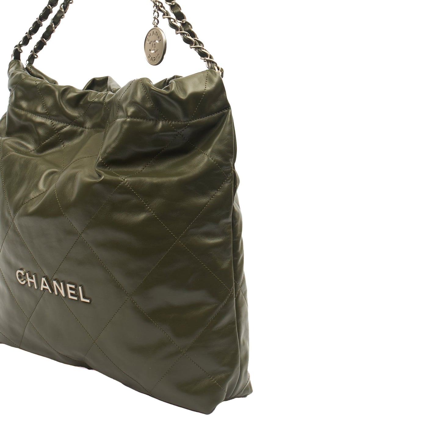 Chanel Shoulder Bag Chanel 22 in Green, Calfskin Leather — Alternate View 25