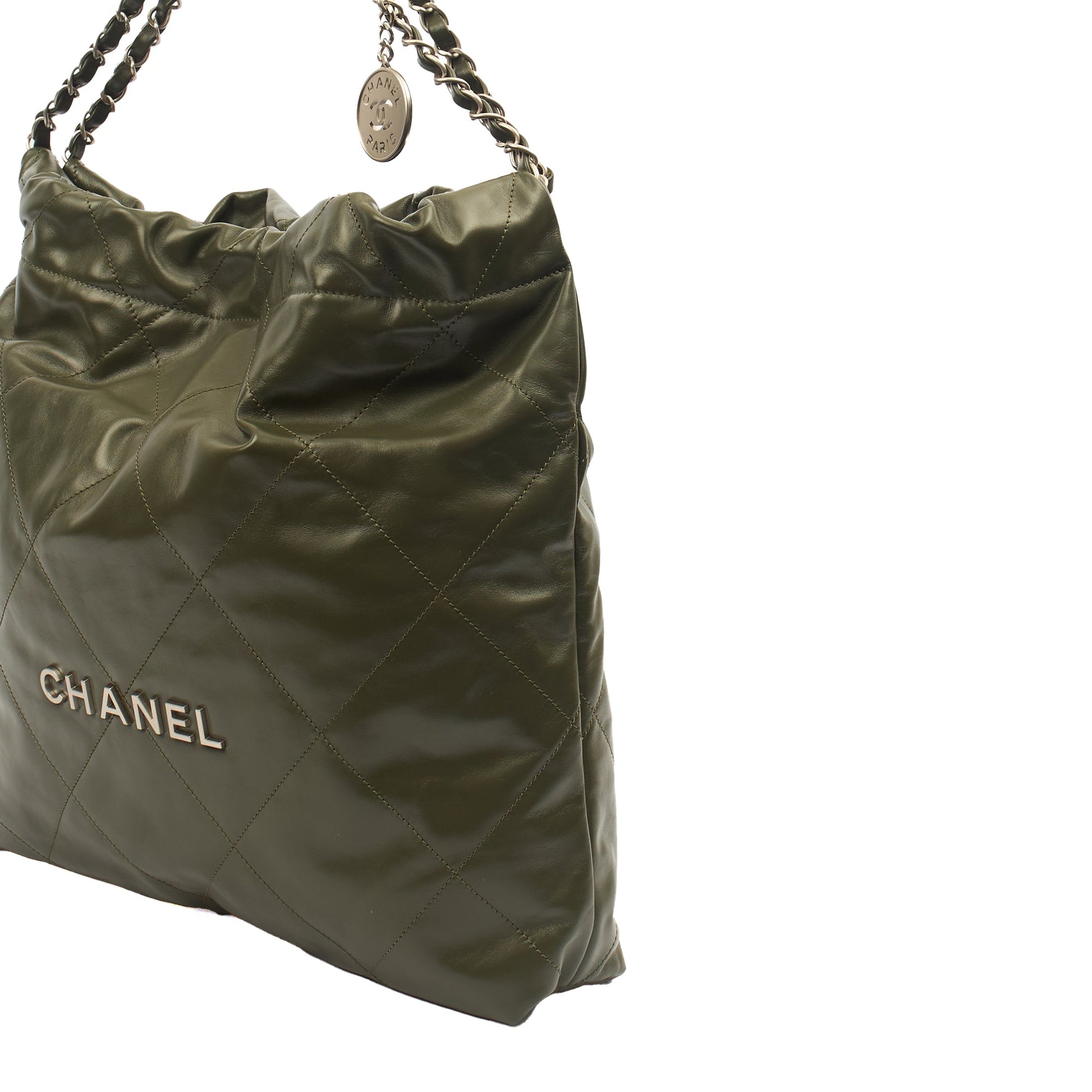Chanel Shoulder Bag Chanel 22 in Green, Calfskin Leather — Alternate View 25