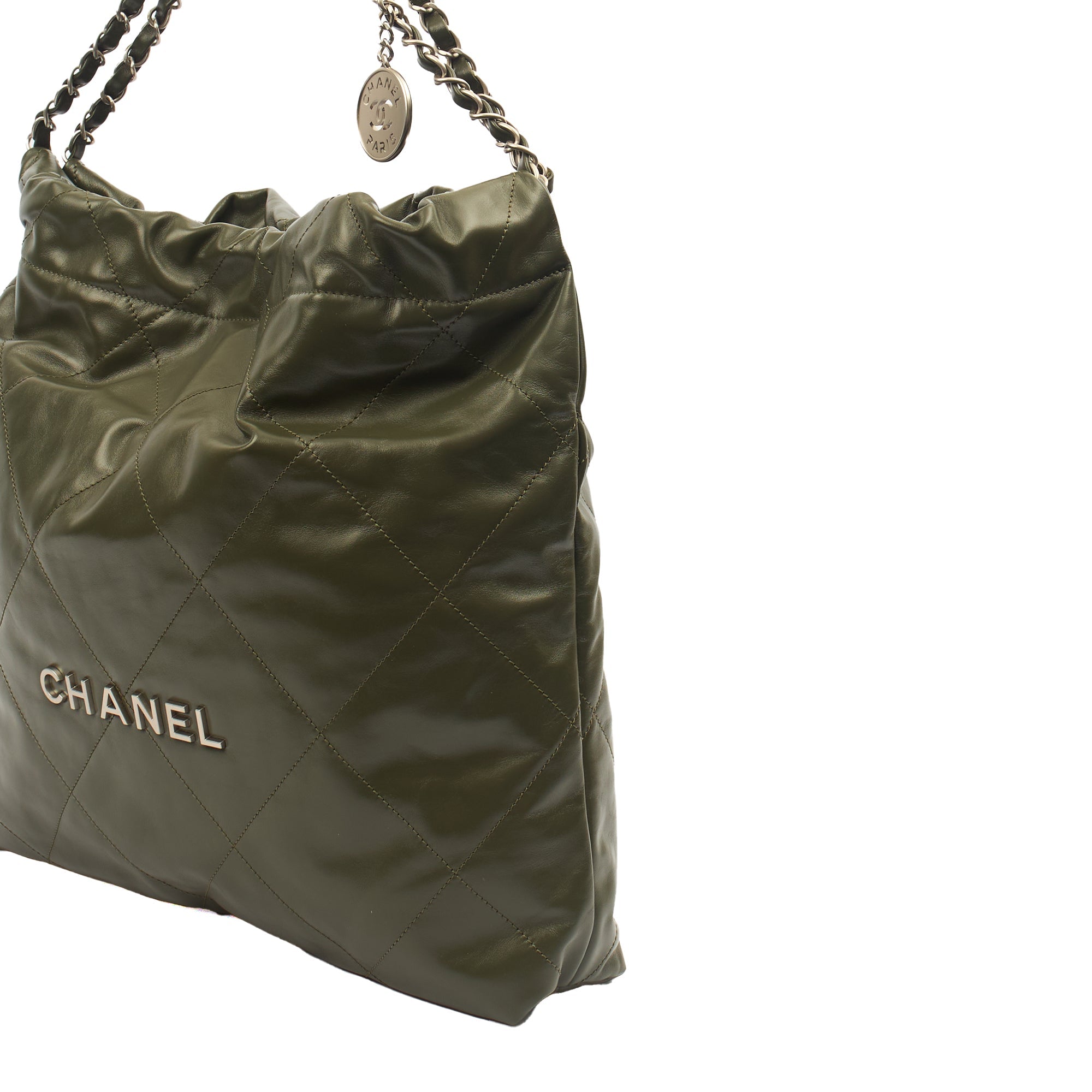 Chanel Shoulder Bag Chanel 22 in Green, Calfskin Leather — Alternate View 25