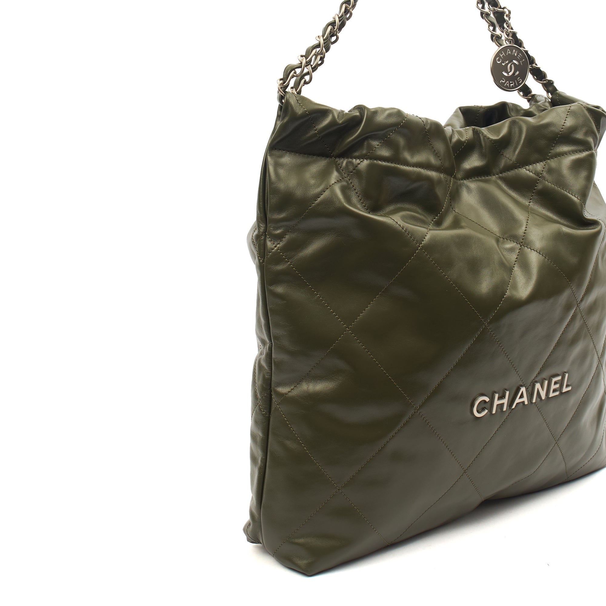 Chanel Shoulder Bag Chanel 22 in Green, Calfskin Leather — Alternate View 7