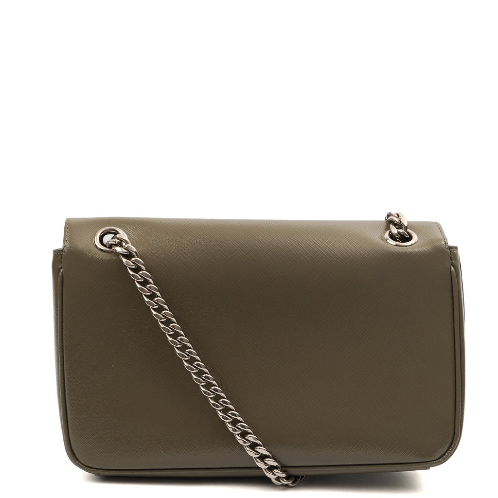 Prada Shoulder Bag Saffiano Crossbody - Mini in Green, Leather — Top View
