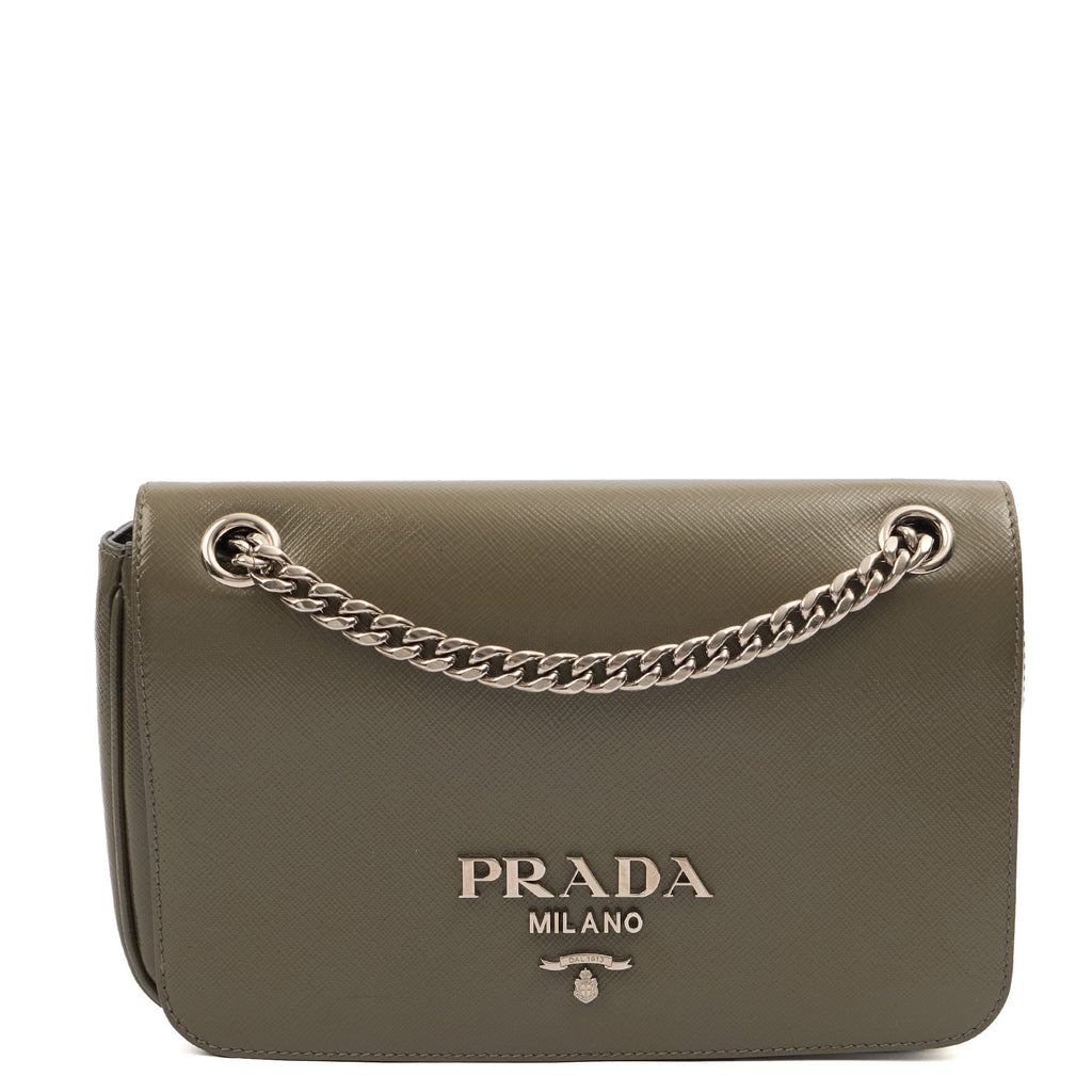 Prada Shoulder Bag Saffiano Crossbody - Mini in Green, Leather — Alternate View 7