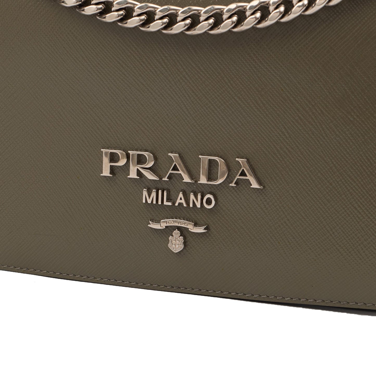 Prada Shoulder Bag Saffiano Crossbody - Mini in Green, Leather — Side View