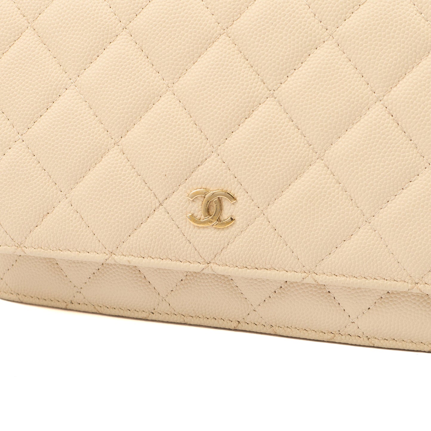 Chanel Cross Body Wallet on Chain in Neutral, Caviar Leather — Alternate View 7