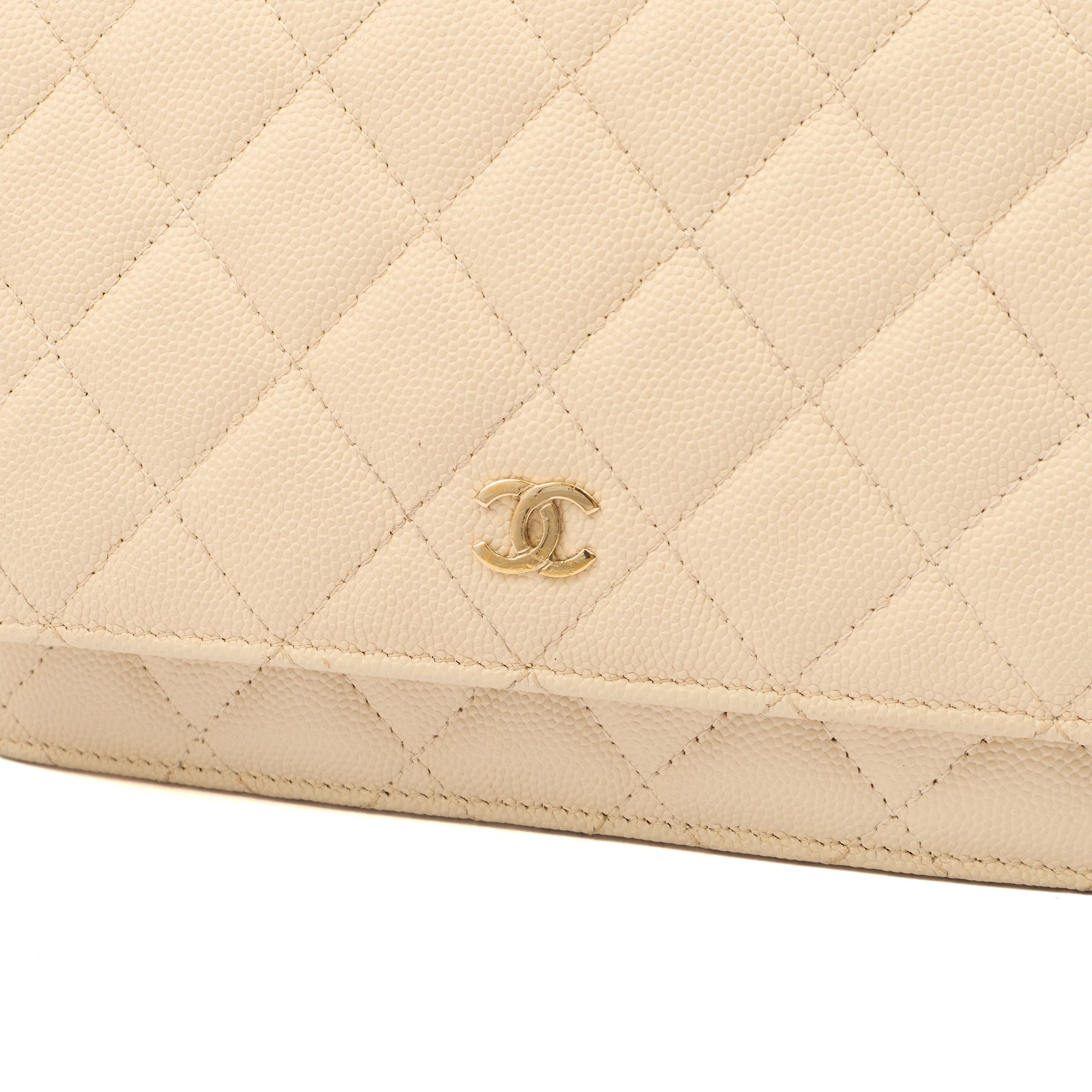 Chanel Cross Body Wallet on Chain in Neutral, Caviar Leather — Alternate View 7