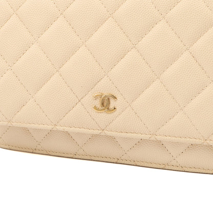 Chanel Cross Body Wallet on Chain in Neutral, Caviar Leather — Alternate View 7