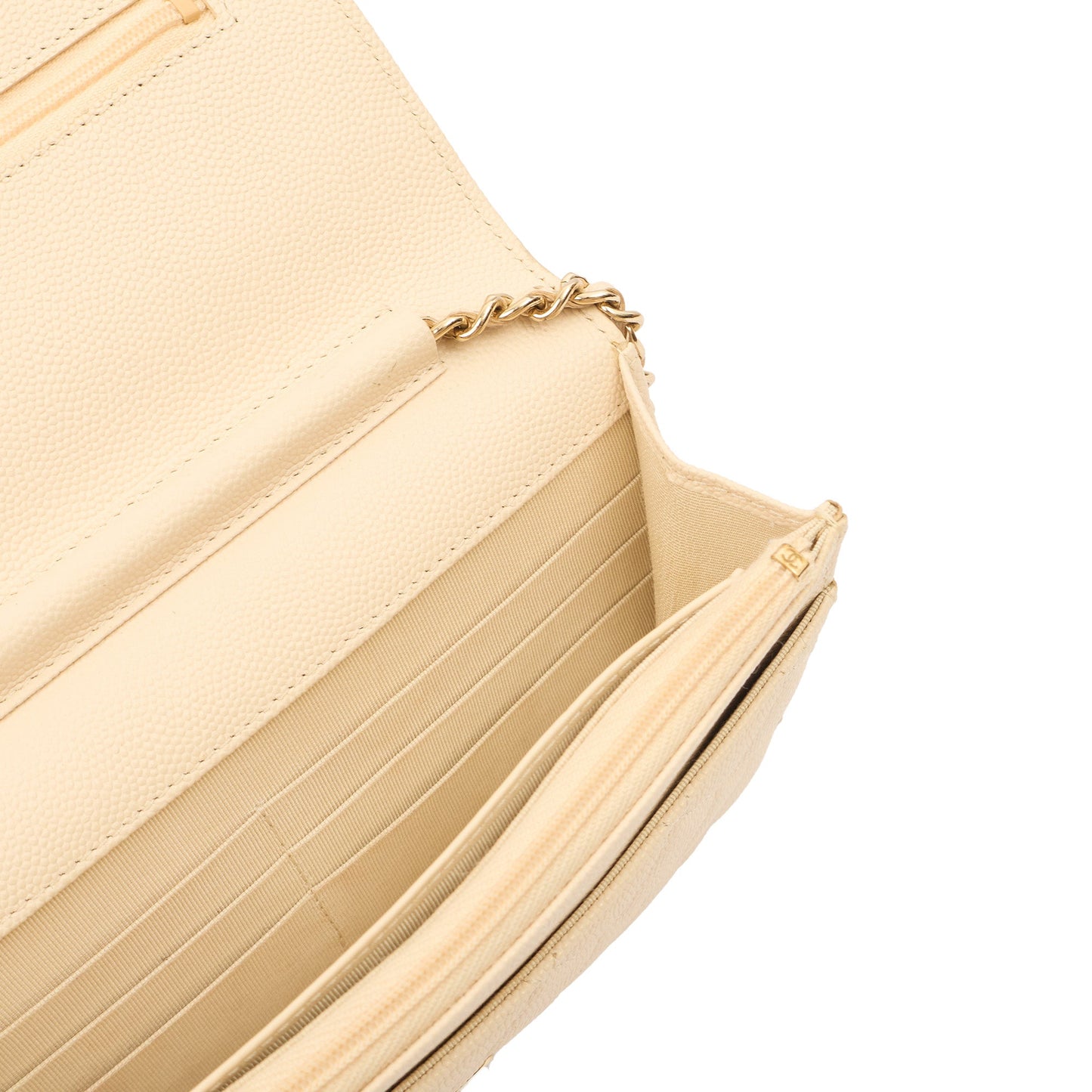 Chanel Cross Body Wallet on Chain in Neutral, Caviar Leather — Alternate View 10