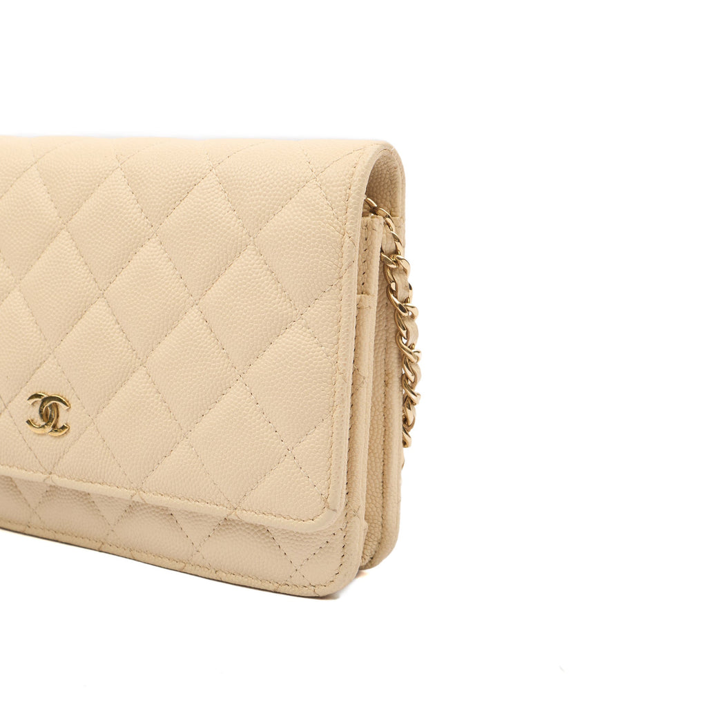 Chanel Cross Body Wallet on Chain in Neutral, Caviar Leather — Alternate View 8