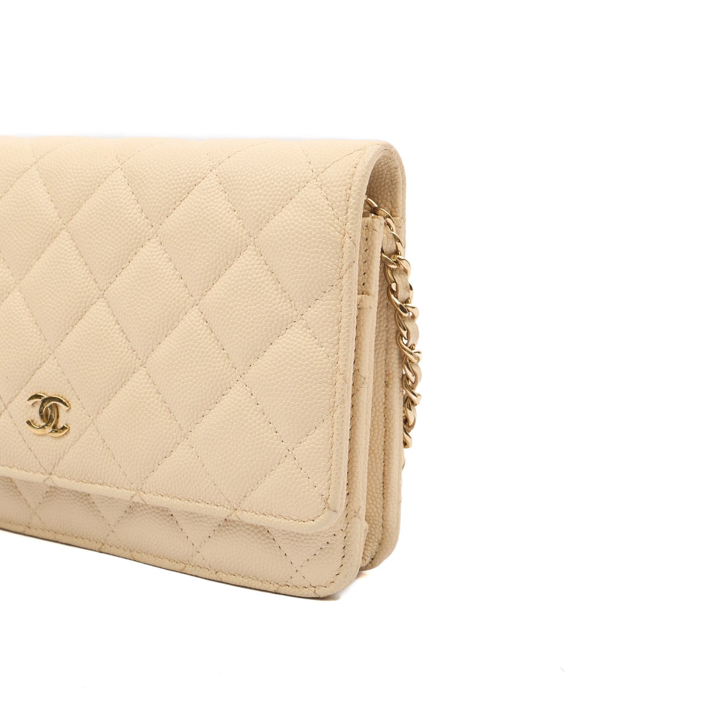 Chanel Cross Body Wallet on Chain in Neutral, Caviar Leather — Alternate View 8