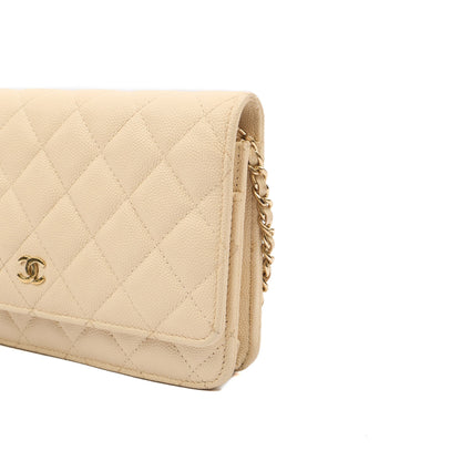 Chanel Cross Body Wallet on Chain in Neutral, Caviar Leather — Alternate View 8