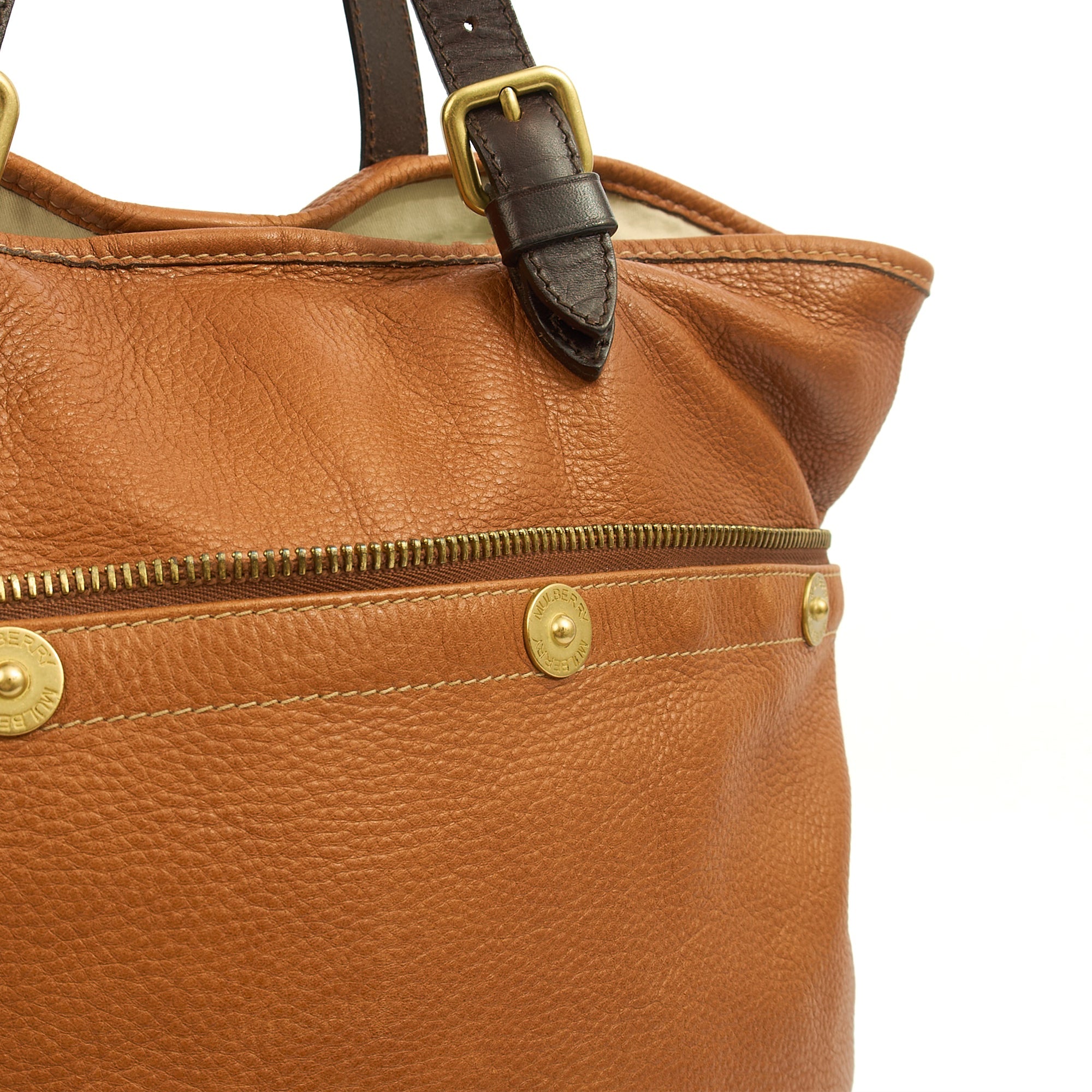 Mulberry Tote Mitzy Tote in Oak, Calfskin Leather — Lifestyle View