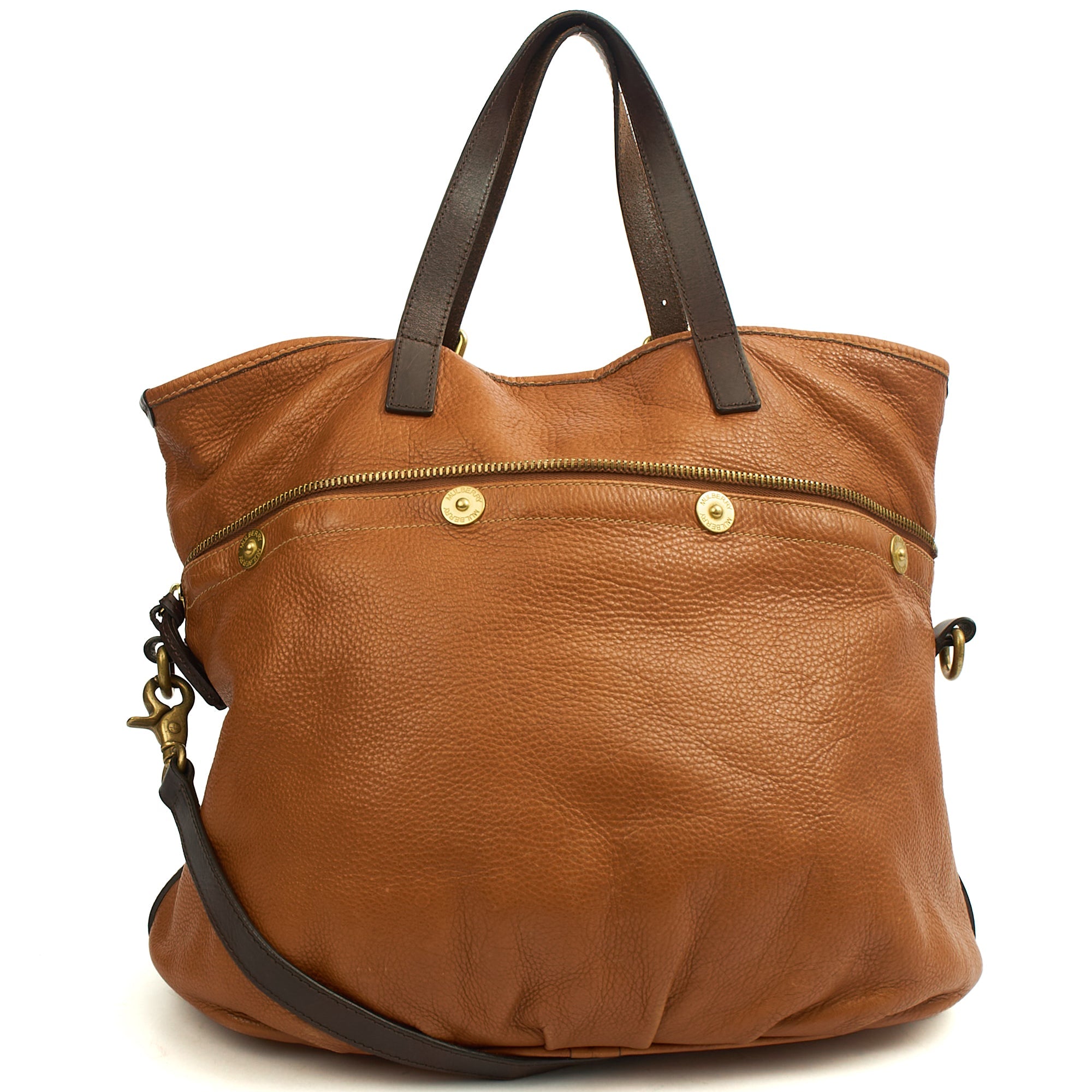 Mulberry Tote Mitzy Tote in Oak, Calfskin Leather — Back View