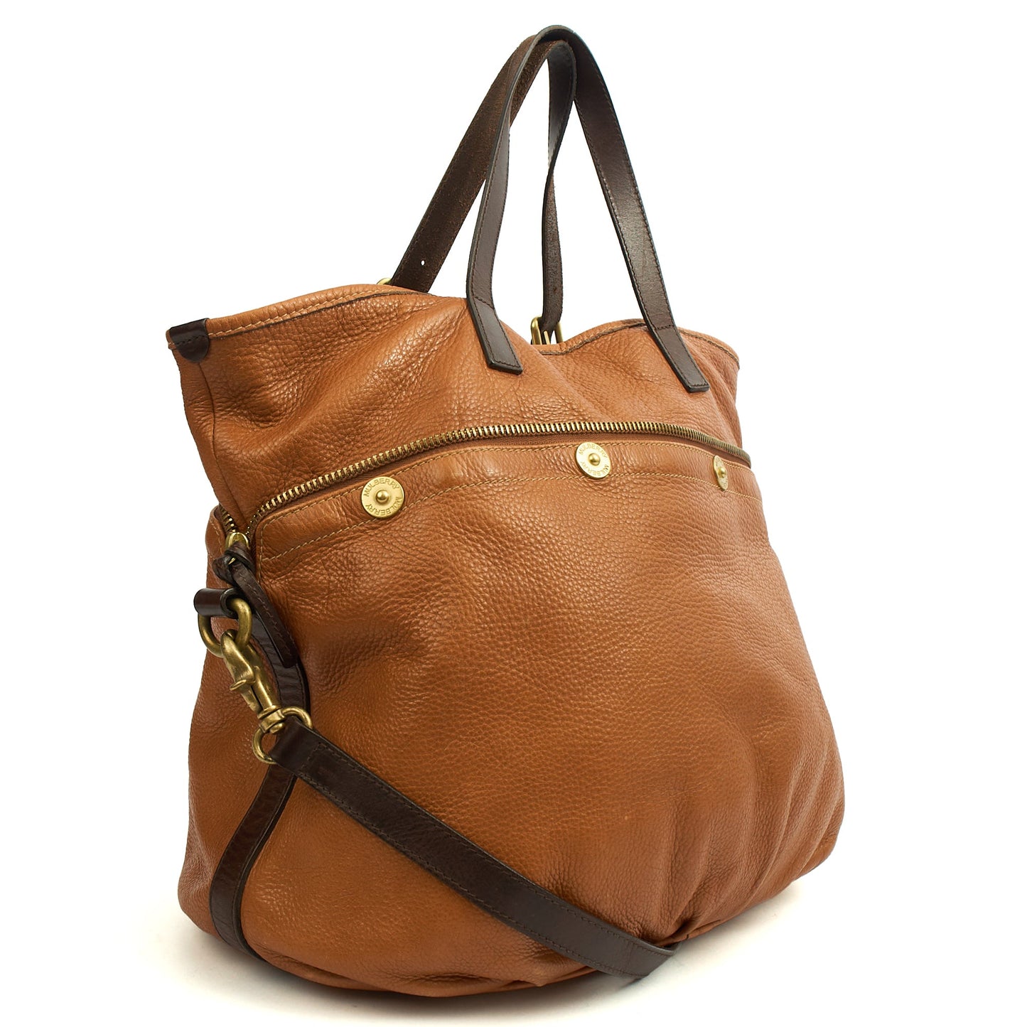 Mulberry Tote Mitzy Tote in Oak, Calfskin Leather — Side View