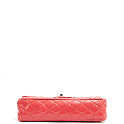 Chanel Shoulder Bag Classic Double Flap - Medium in Pink, Patent Leather — Top View